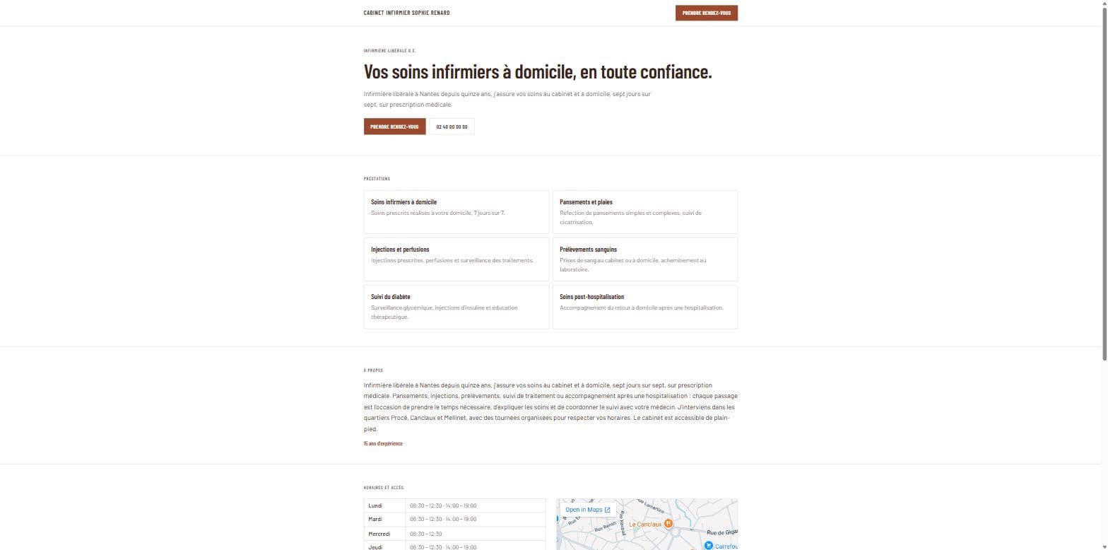 Capture du site de Sophie Renard